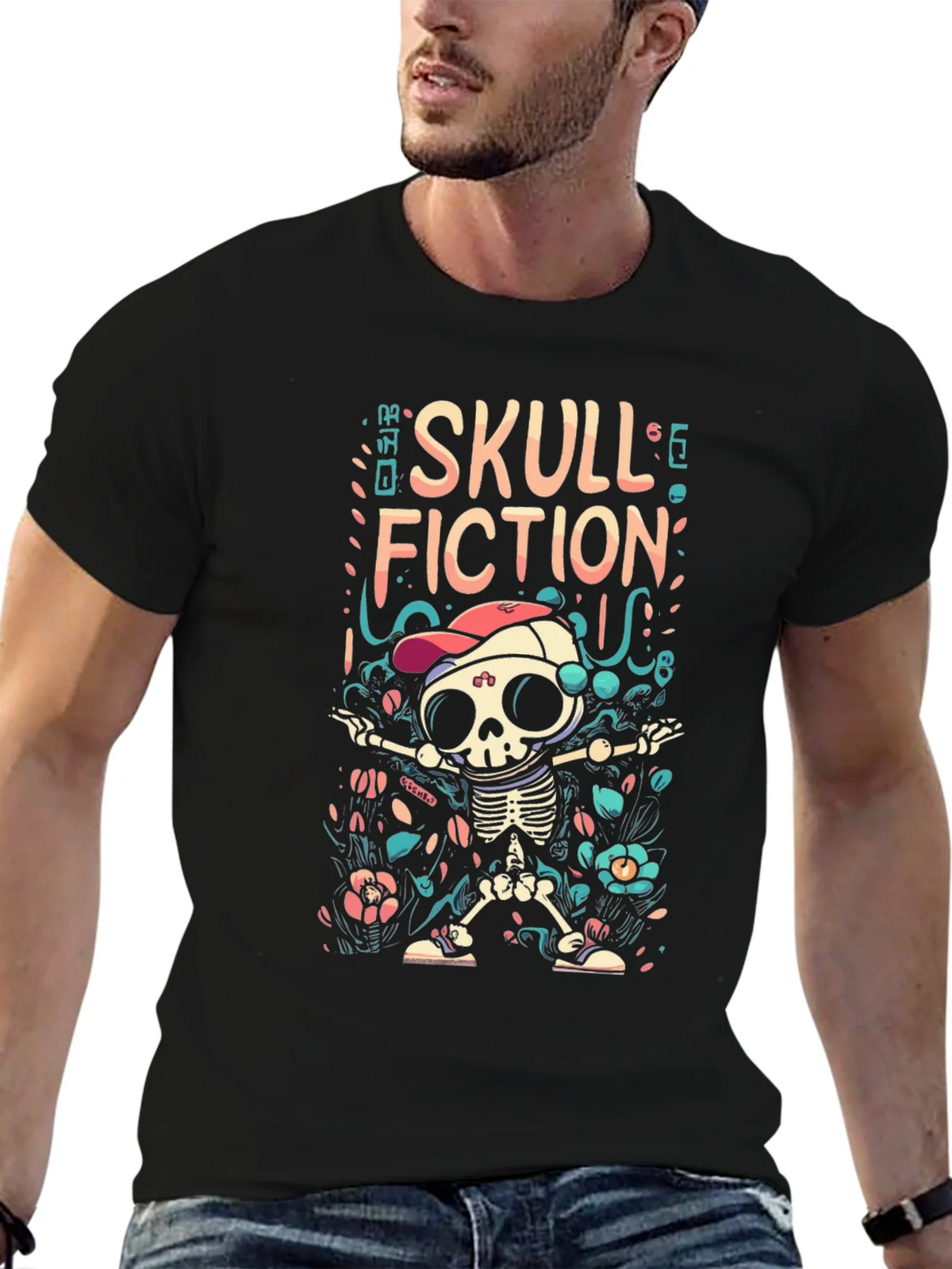 Skull Fiction Graphic T-Shirt product image 6