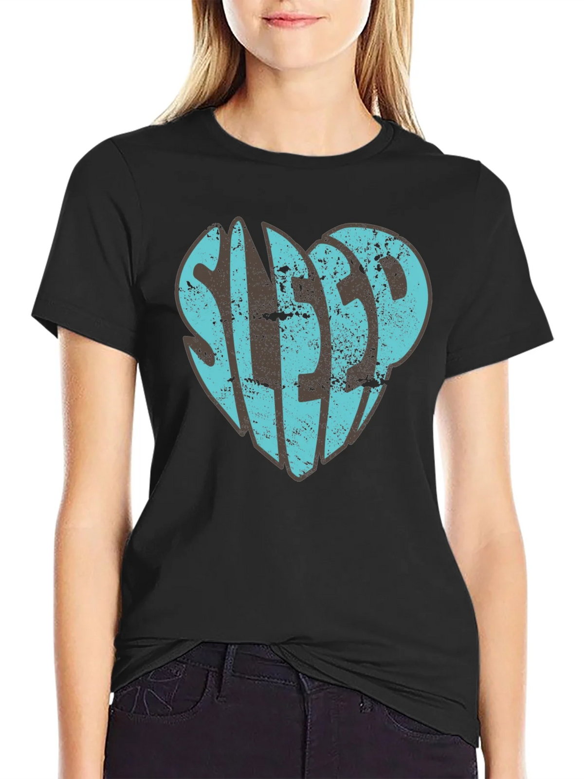 Sleep Heart Graphic T-Shirt - Unisex Black Tee product image 2