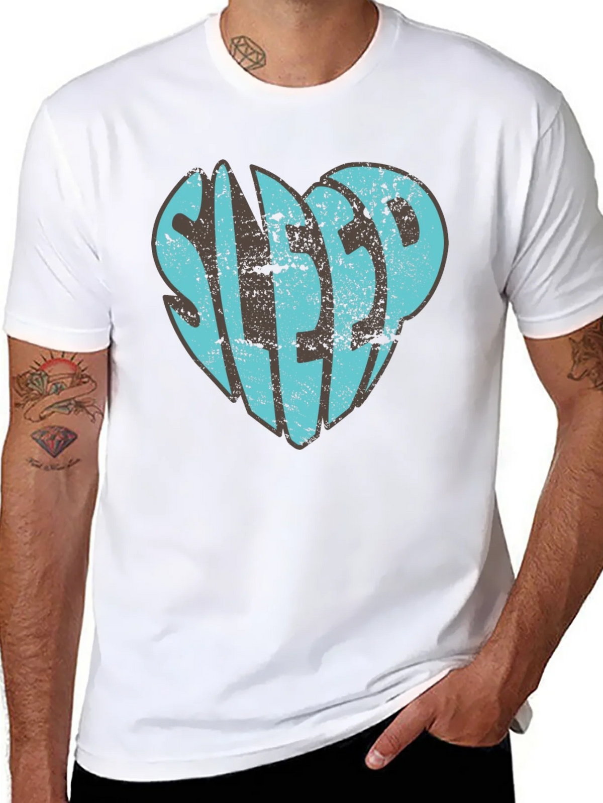 Sleep Heart Graphic T-Shirt - Unisex Black Tee product image 7