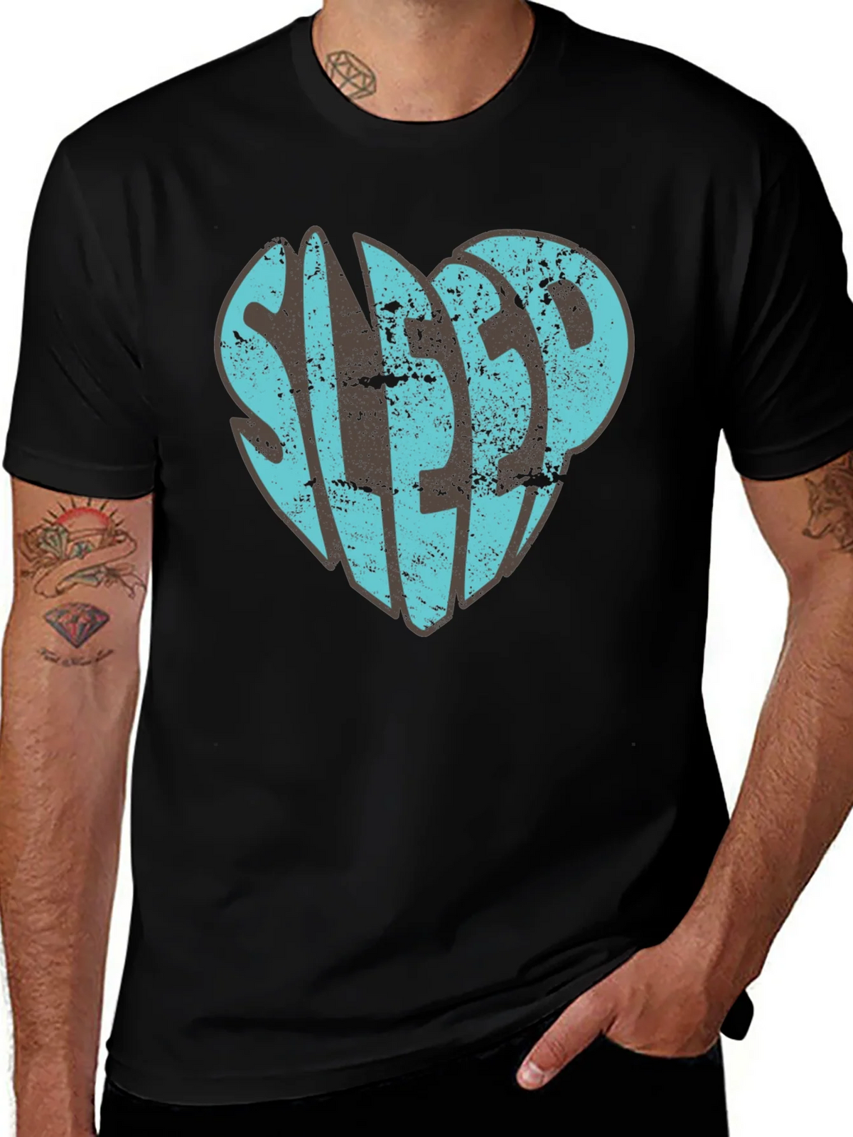 Sleep Heart Graphic T-Shirt - Unisex Black Tee product image 1