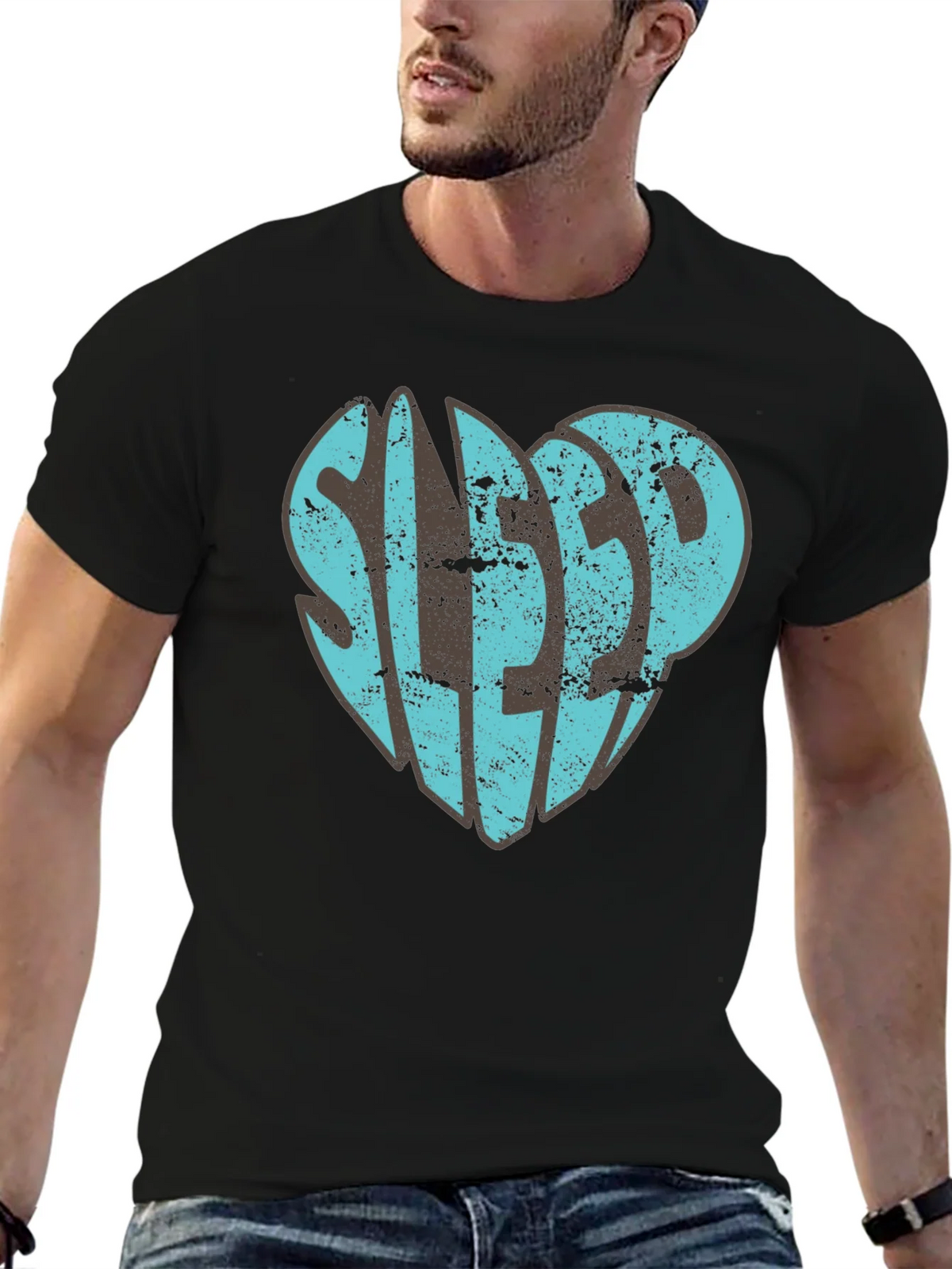 Sleep Heart Graphic T-Shirt - Unisex Black Tee product image 6