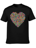Pixel Heart Graphic Black T-Shirt product image 1