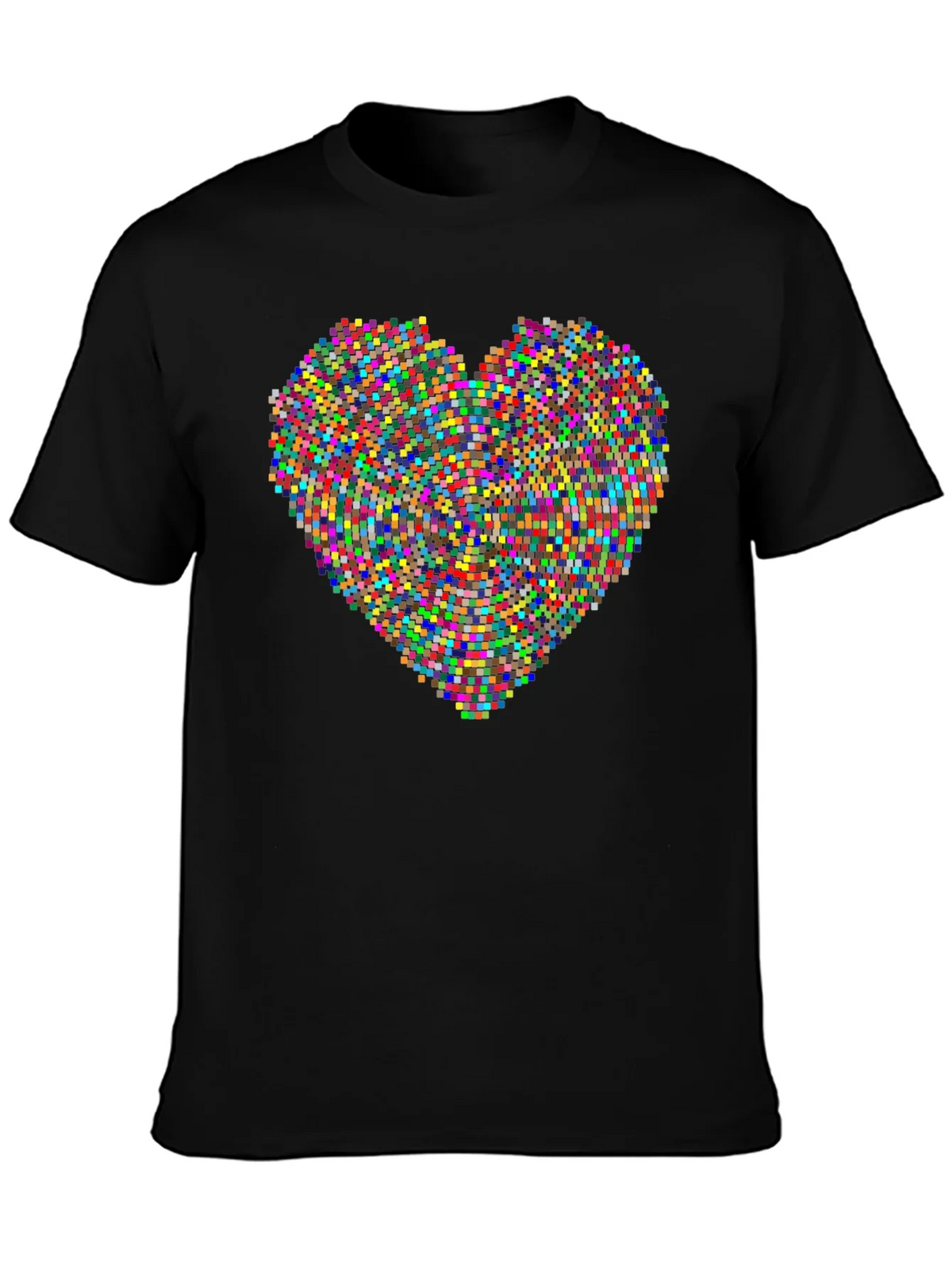 Pixel Heart Graphic Black T-Shirt product image 1