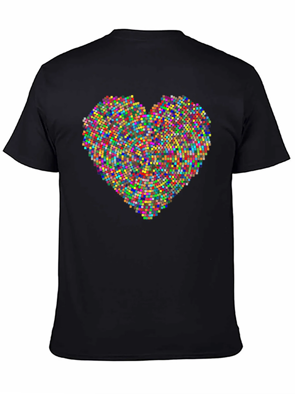 Pixel Heart Graphic Black T-Shirt product image 2