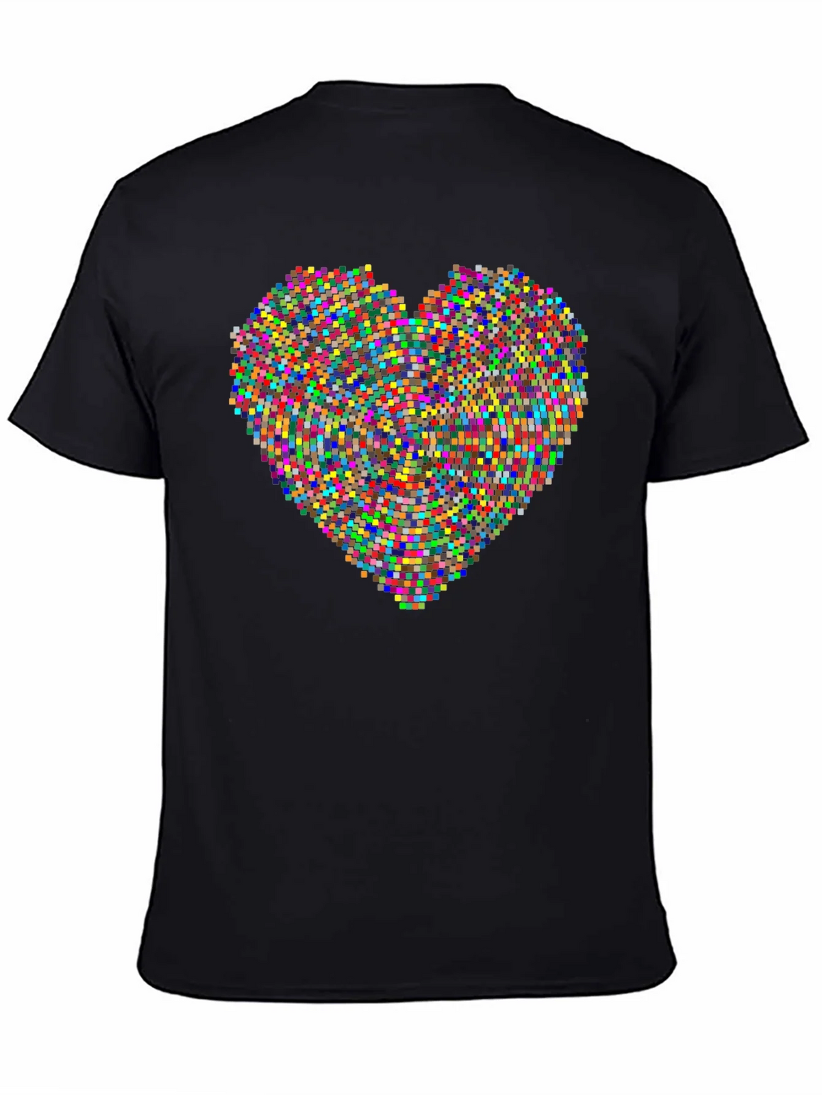 Pixel Heart Graphic Black T-Shirt product image 2