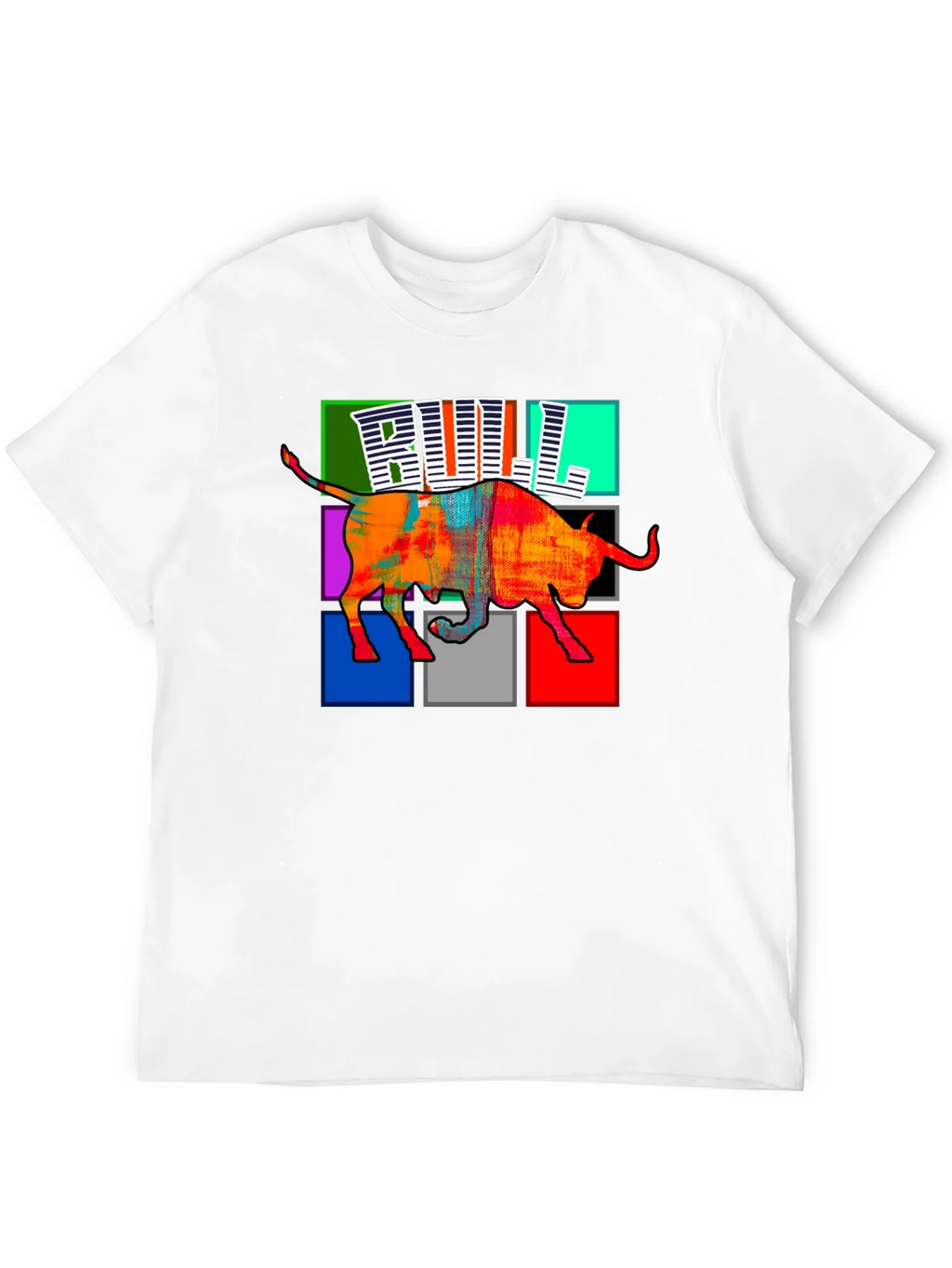 Colorful Bull Graphic Print T-Shirt product image 11