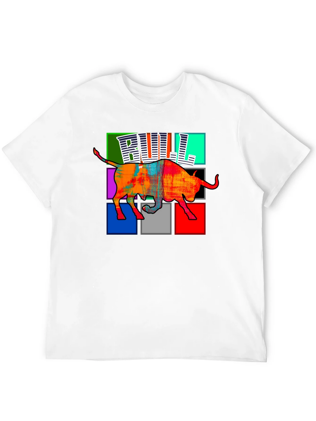 Colorful Bull Graphic Print T-Shirt product image 11