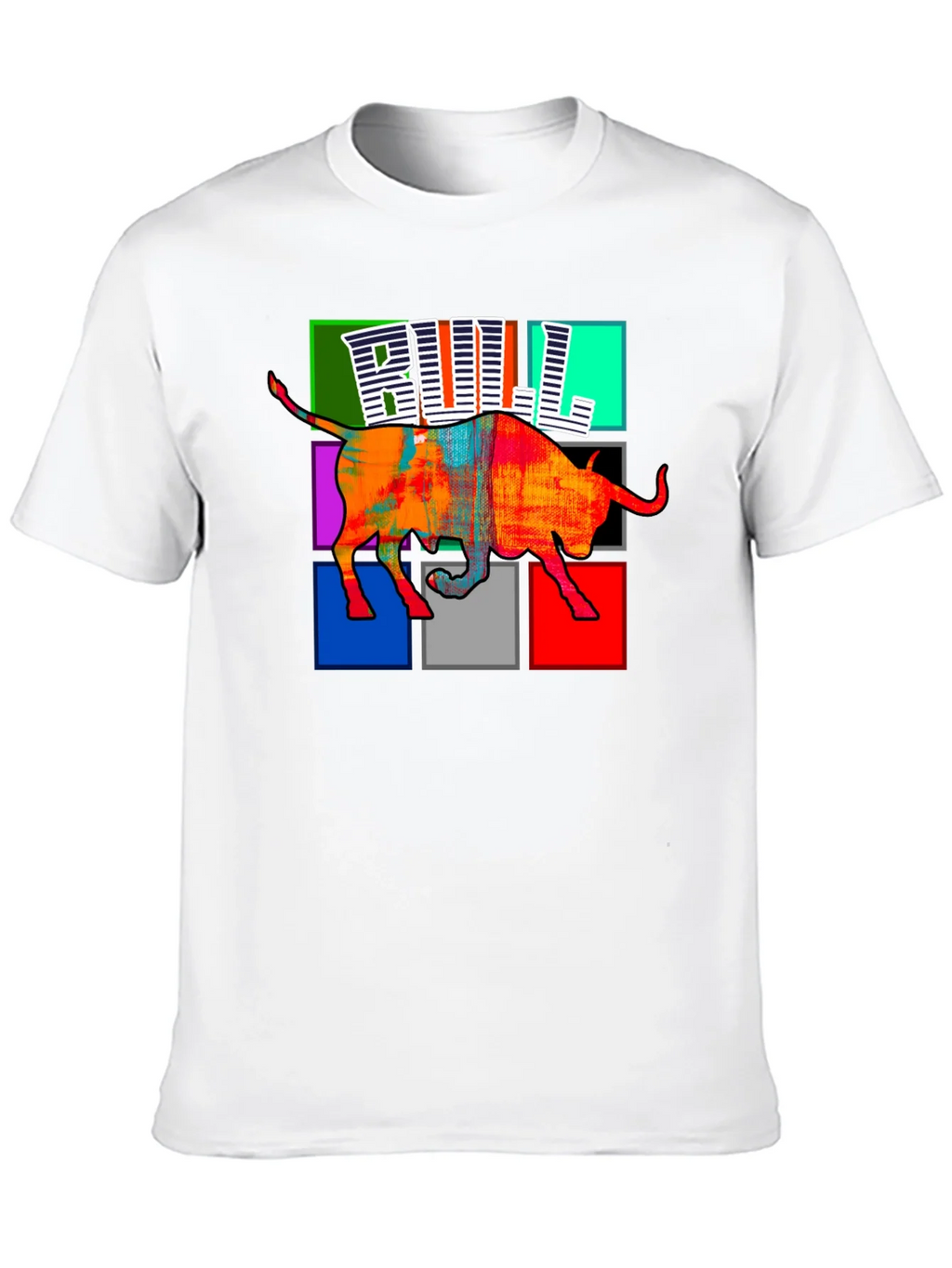 Colorful Bull Graphic Print T-Shirt product image 9