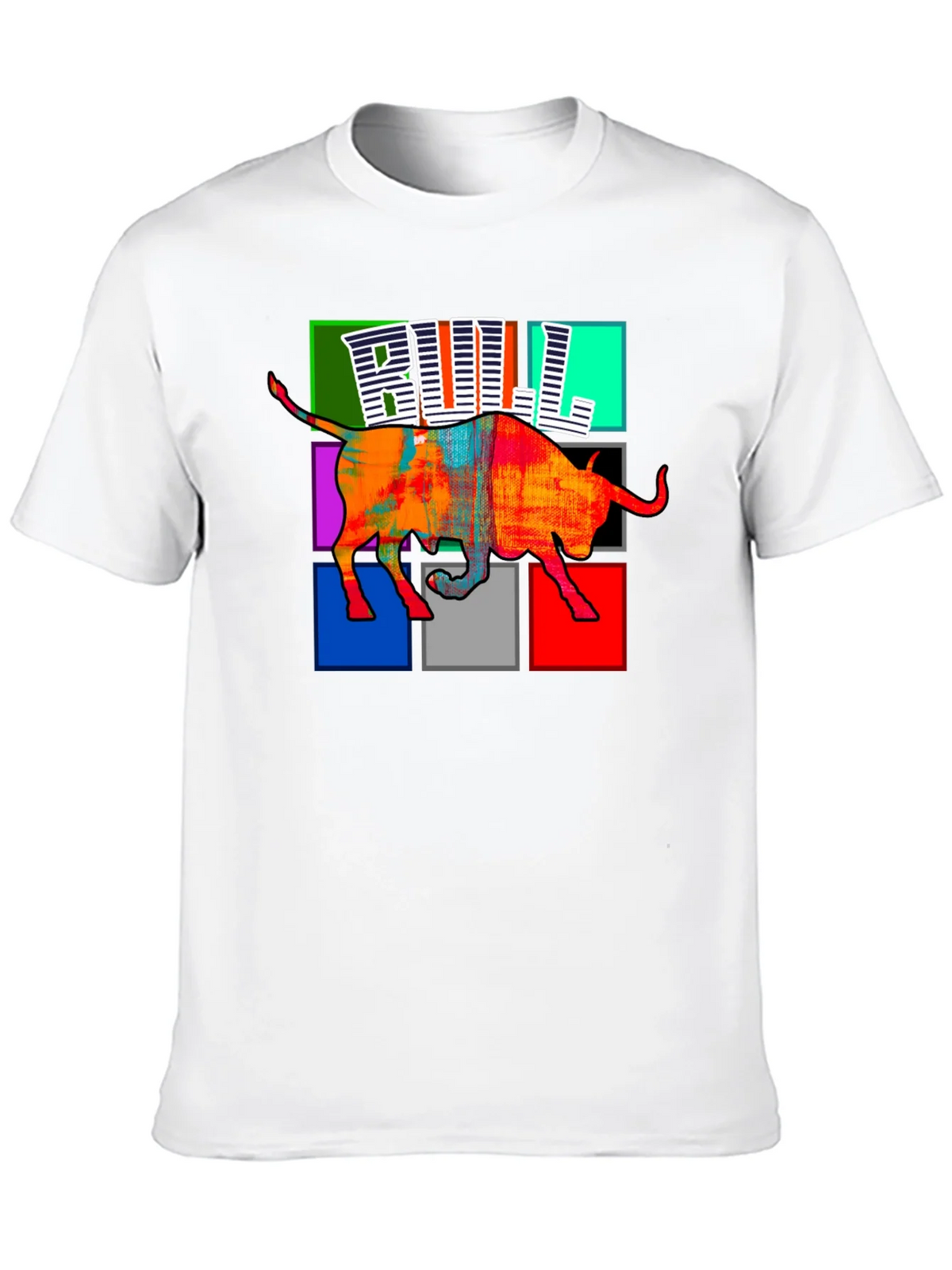 Colorful Bull Graphic Print T-Shirt product image 9
