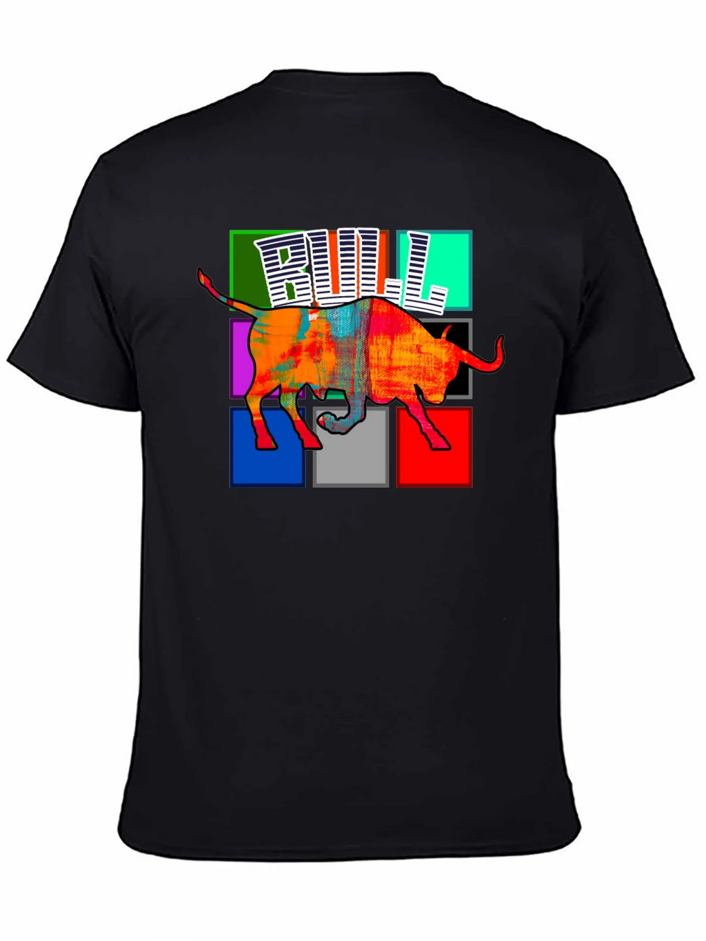 Colorful Bull Graphic Print T-Shirt product image 4