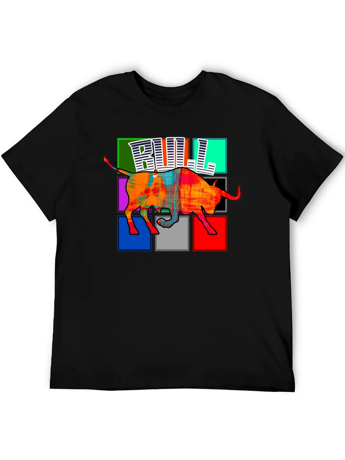 Colorful Bull Graphic Print T-Shirt product image 5