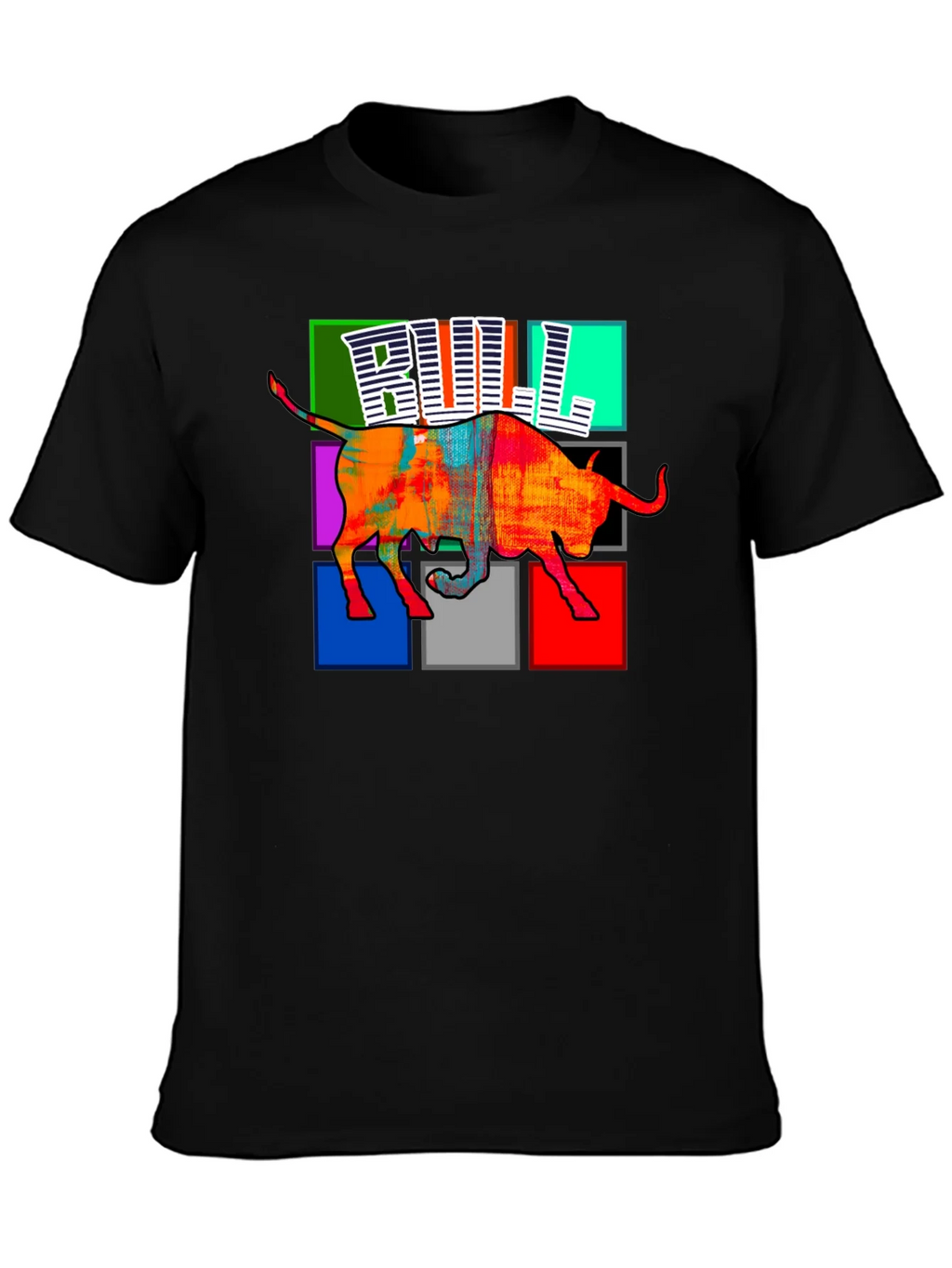 Colorful Bull Graphic Print T-Shirt product image 3