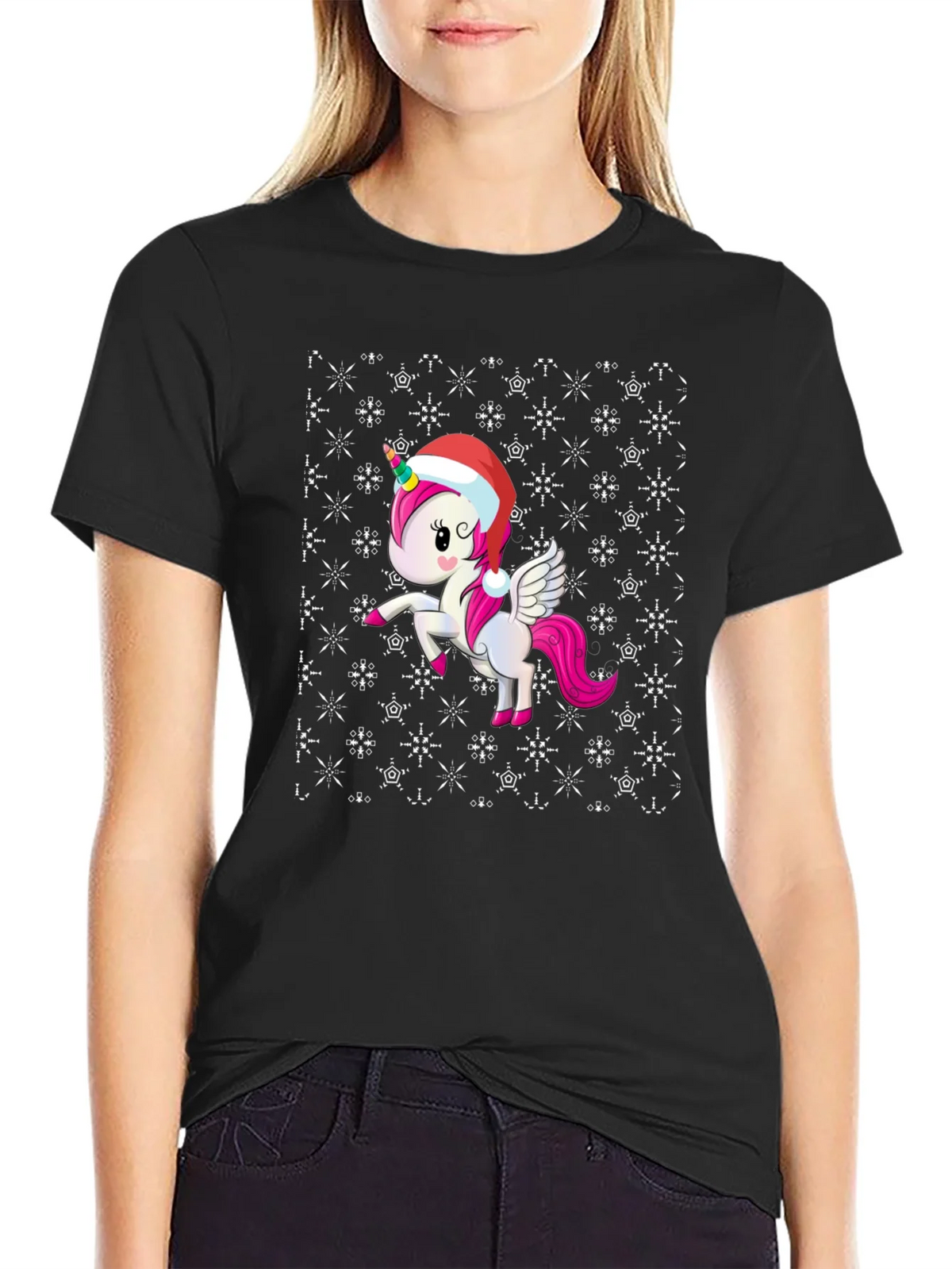 Festive Unicorn Christmas T-Shirt product image 2