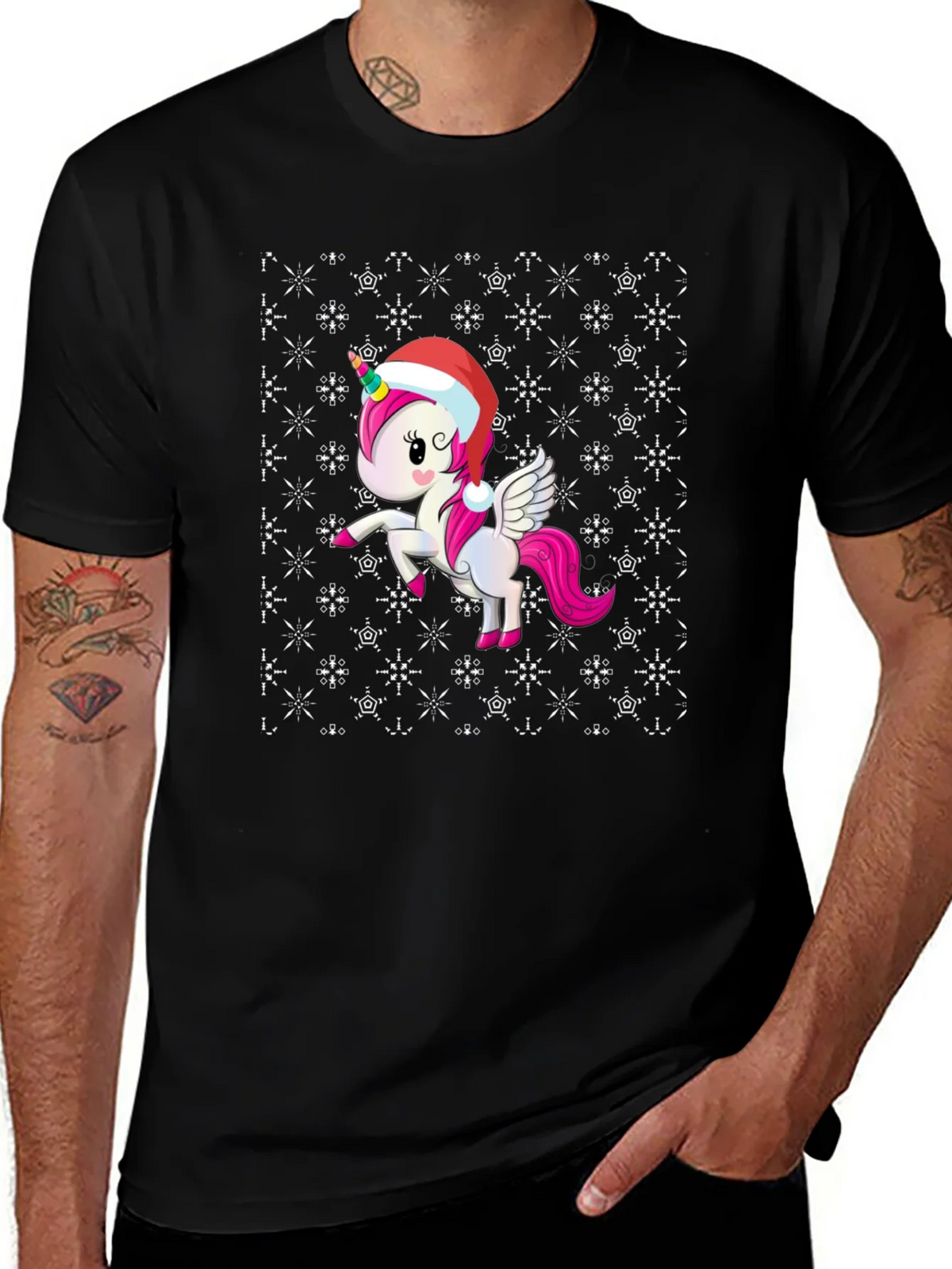 Festive Unicorn Christmas T-Shirt product image 1