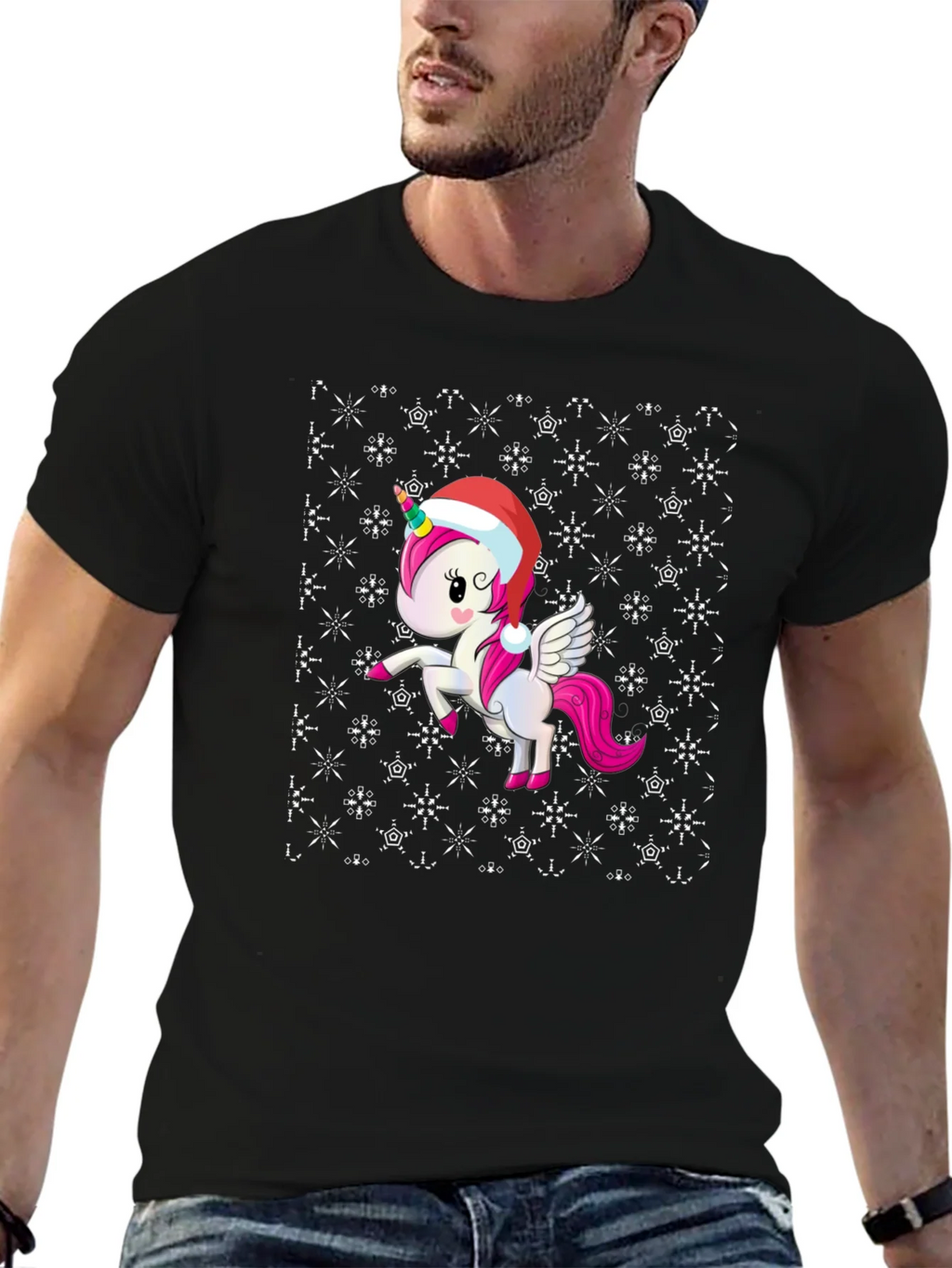 Festive Unicorn Christmas T-Shirt product image 6