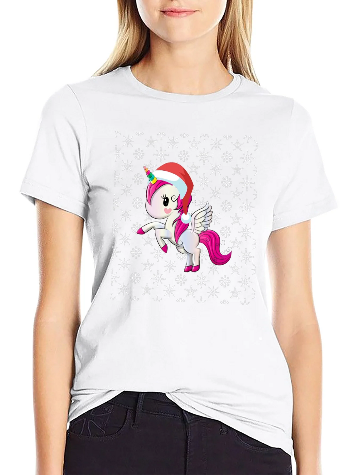 Festive Unicorn Christmas T-Shirt product image 7