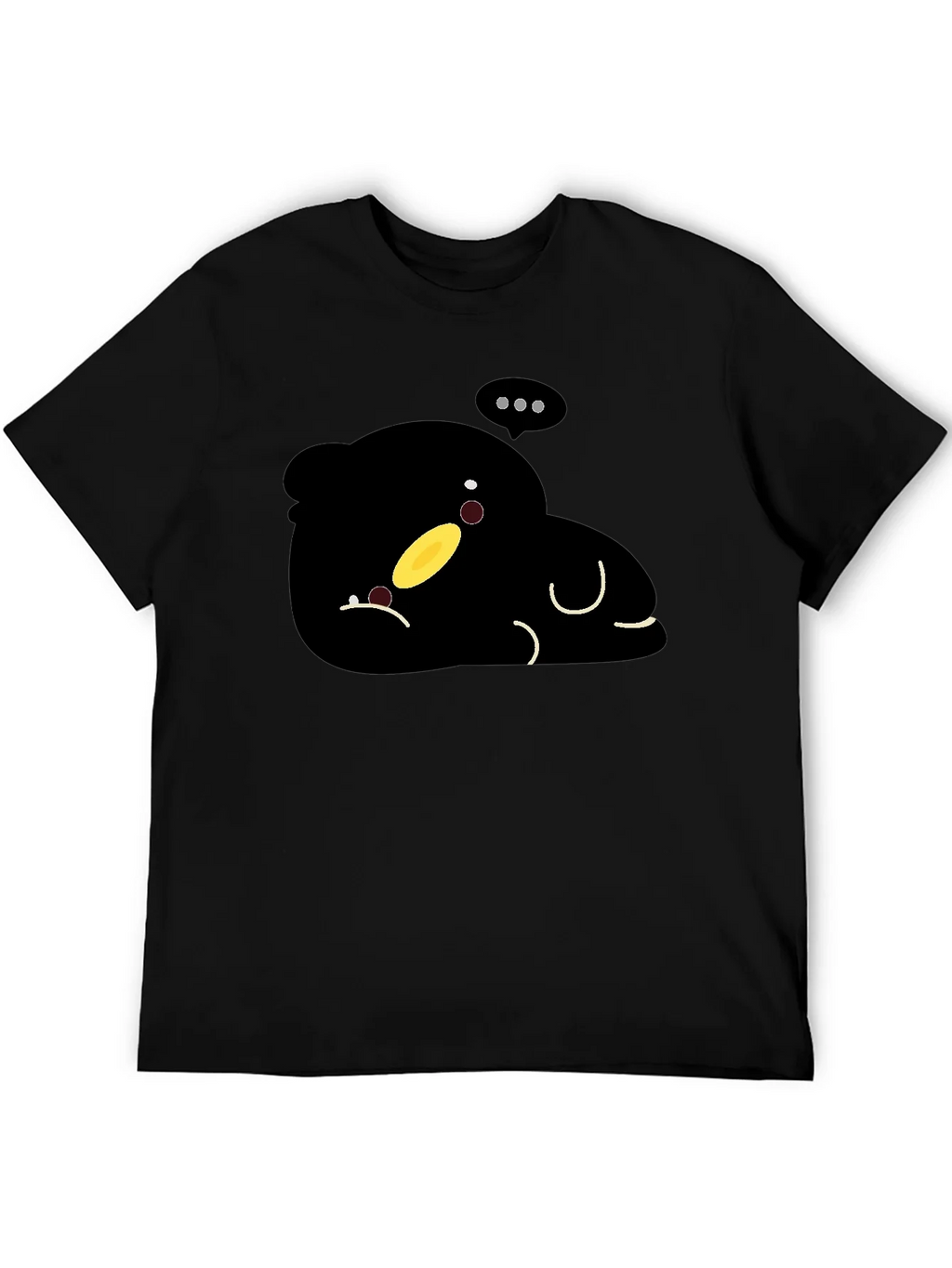 Cute Cartoon Character Black T-Shirt product image 5
