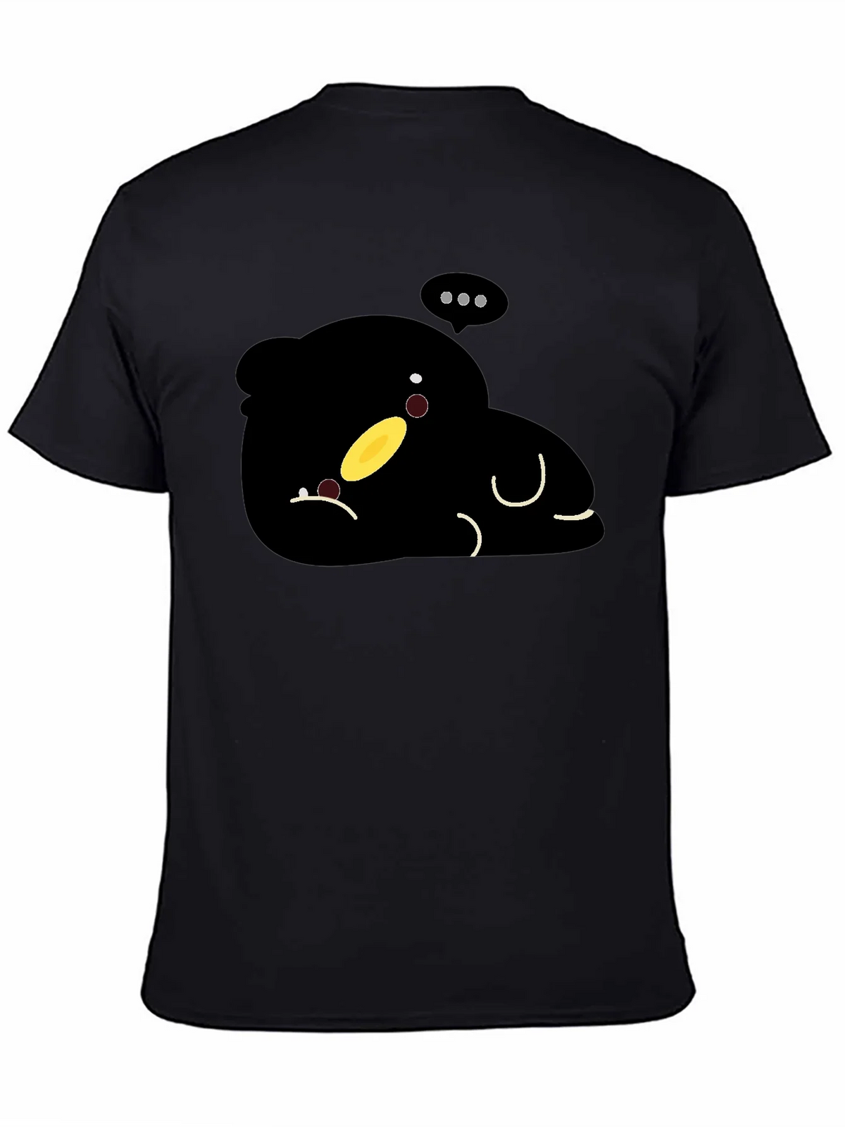 Cute Cartoon Character Black T-Shirt product image 4