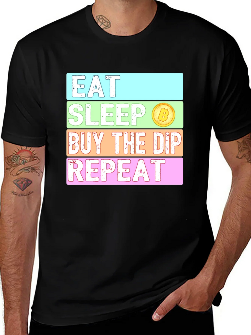 Eat Sleep Buy The Dip Repeat Crypto T-Shirt product image 1