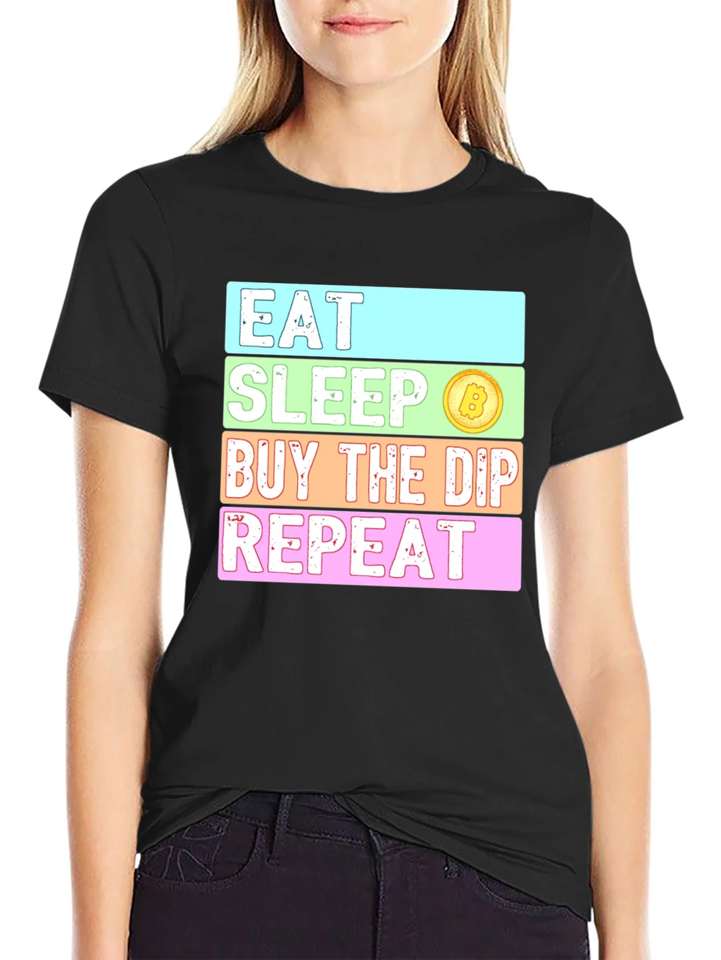 Eat Sleep Buy The Dip Repeat Crypto T-Shirt product image 2