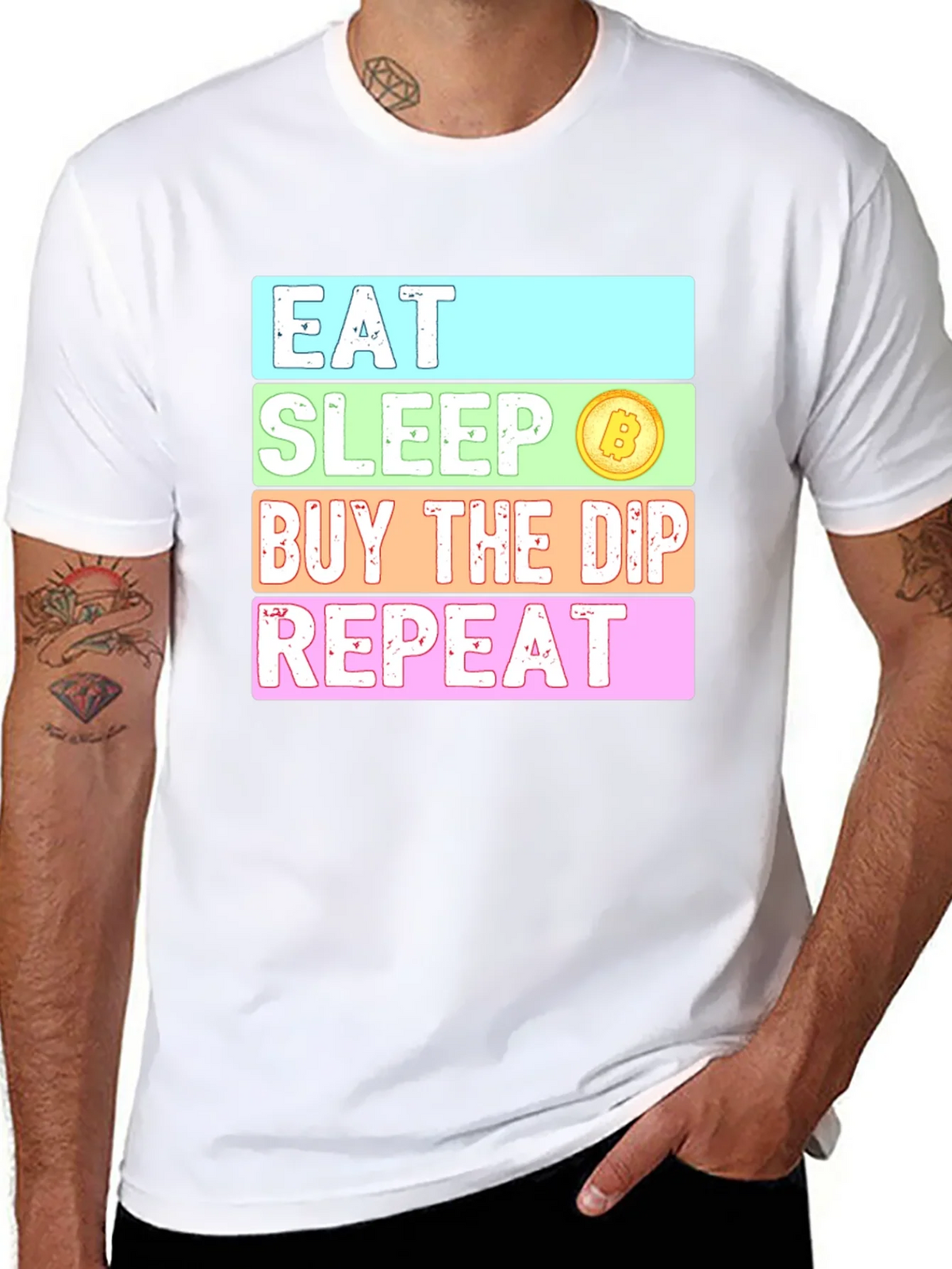 Eat Sleep Buy The Dip Repeat Crypto T-Shirt product image 7