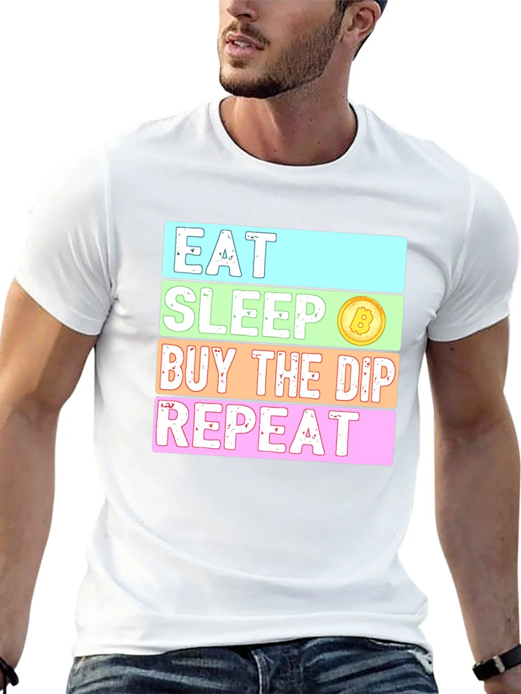 Eat Sleep Buy The Dip Repeat Crypto T-Shirt product image 12