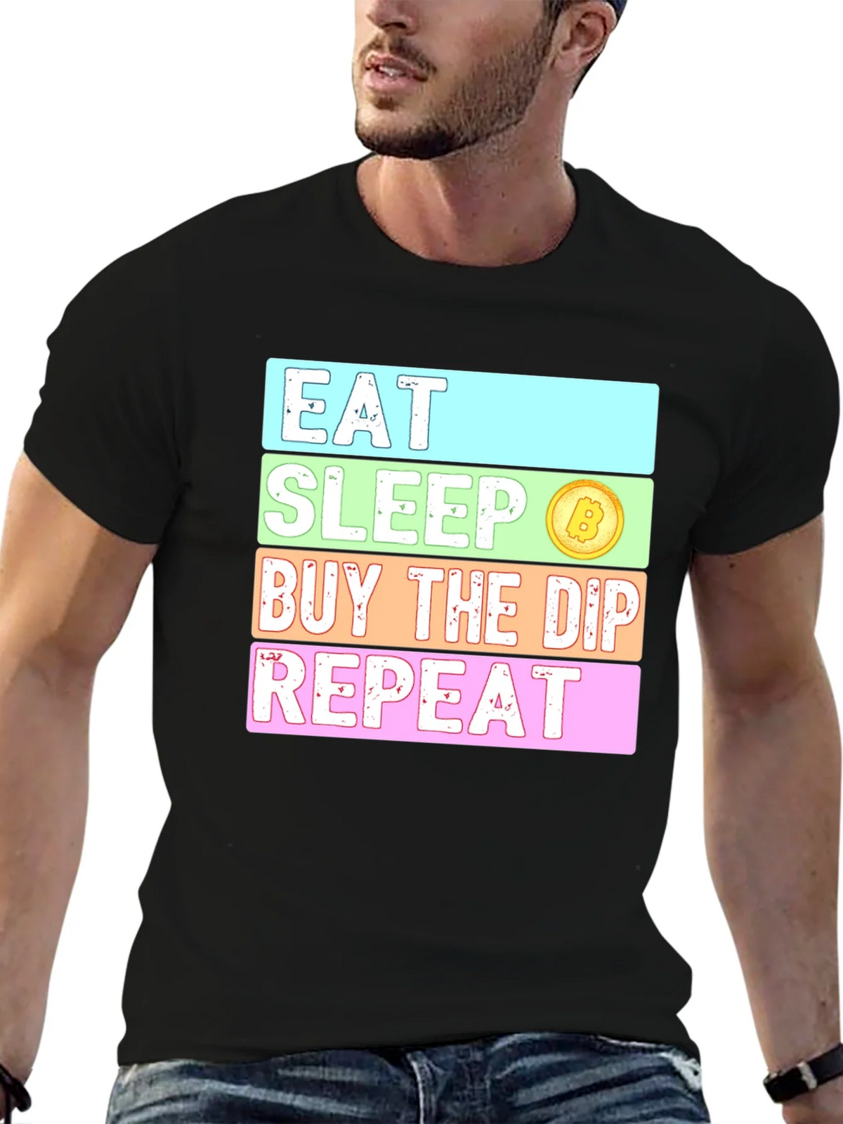 Eat Sleep Buy The Dip Repeat Crypto T-Shirt product image 6