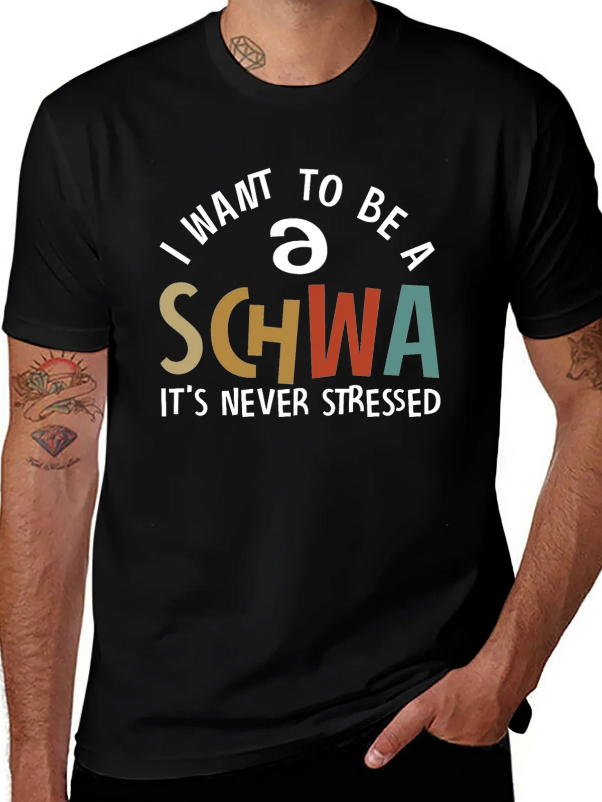 I Want To Be A Schwa T-Shirt - Never Stressed Tee product image 1