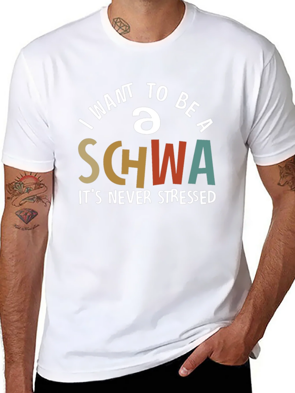 I Want To Be A Schwa T-Shirt - Never Stressed Tee product image 5