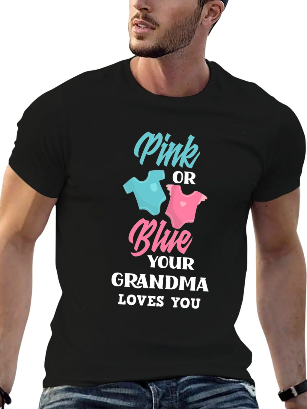 Pink or Blue Grandma Loves You T-Shirt product image 5