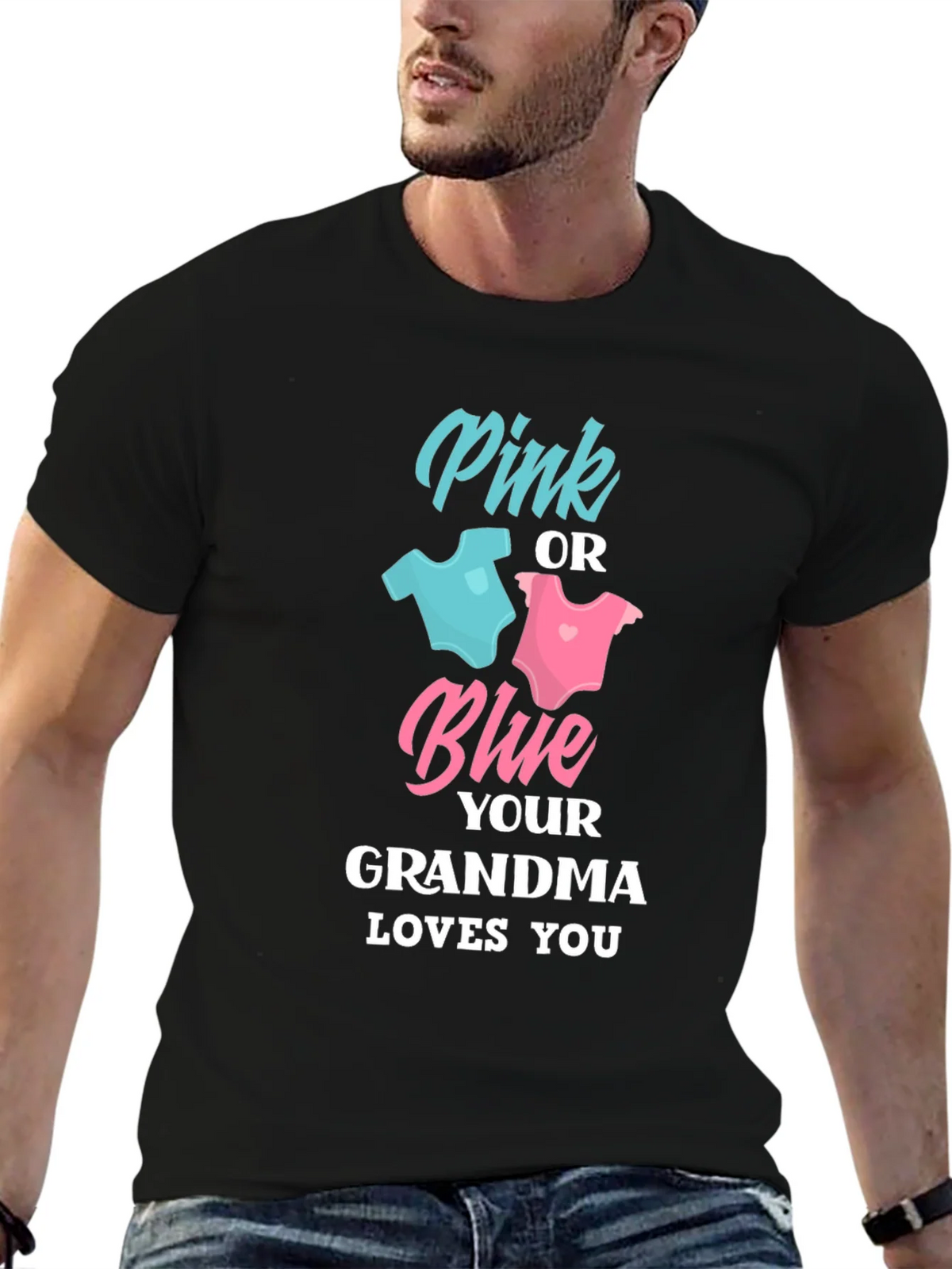 Pink or Blue Grandma Loves You T-Shirt product image 5