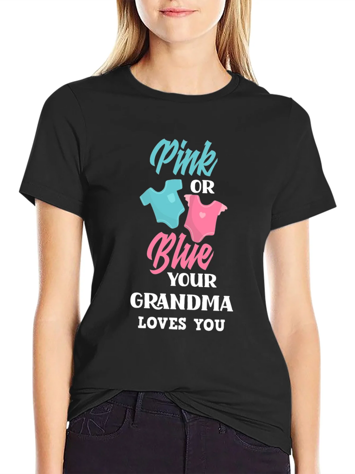 Pink or Blue Grandma Loves You T-Shirt product image 2