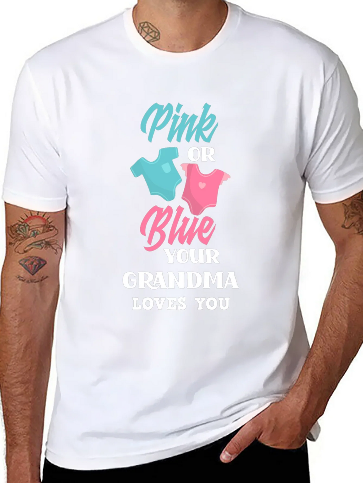 Pink or Blue Grandma Loves You T-Shirt product image 6