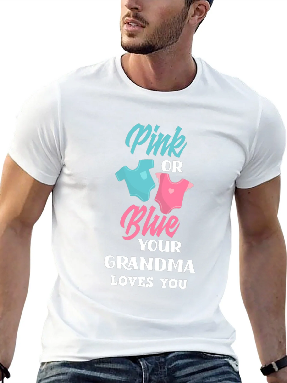 Pink or Blue Grandma Loves You T-Shirt product image 10