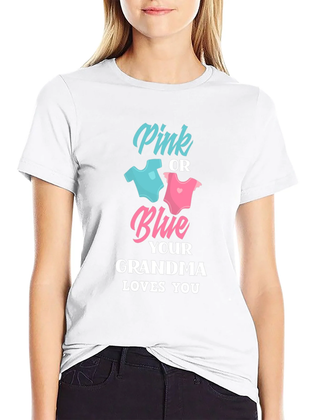Pink or Blue Grandma Loves You T-Shirt product image 7