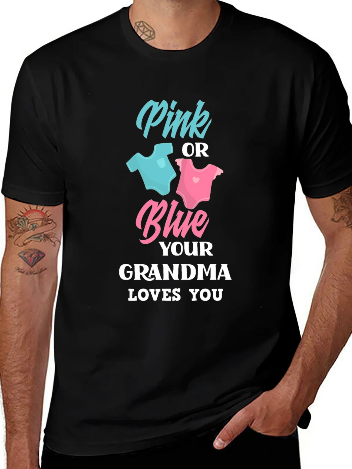Pink or Blue Grandma Loves You T-Shirt product image 1