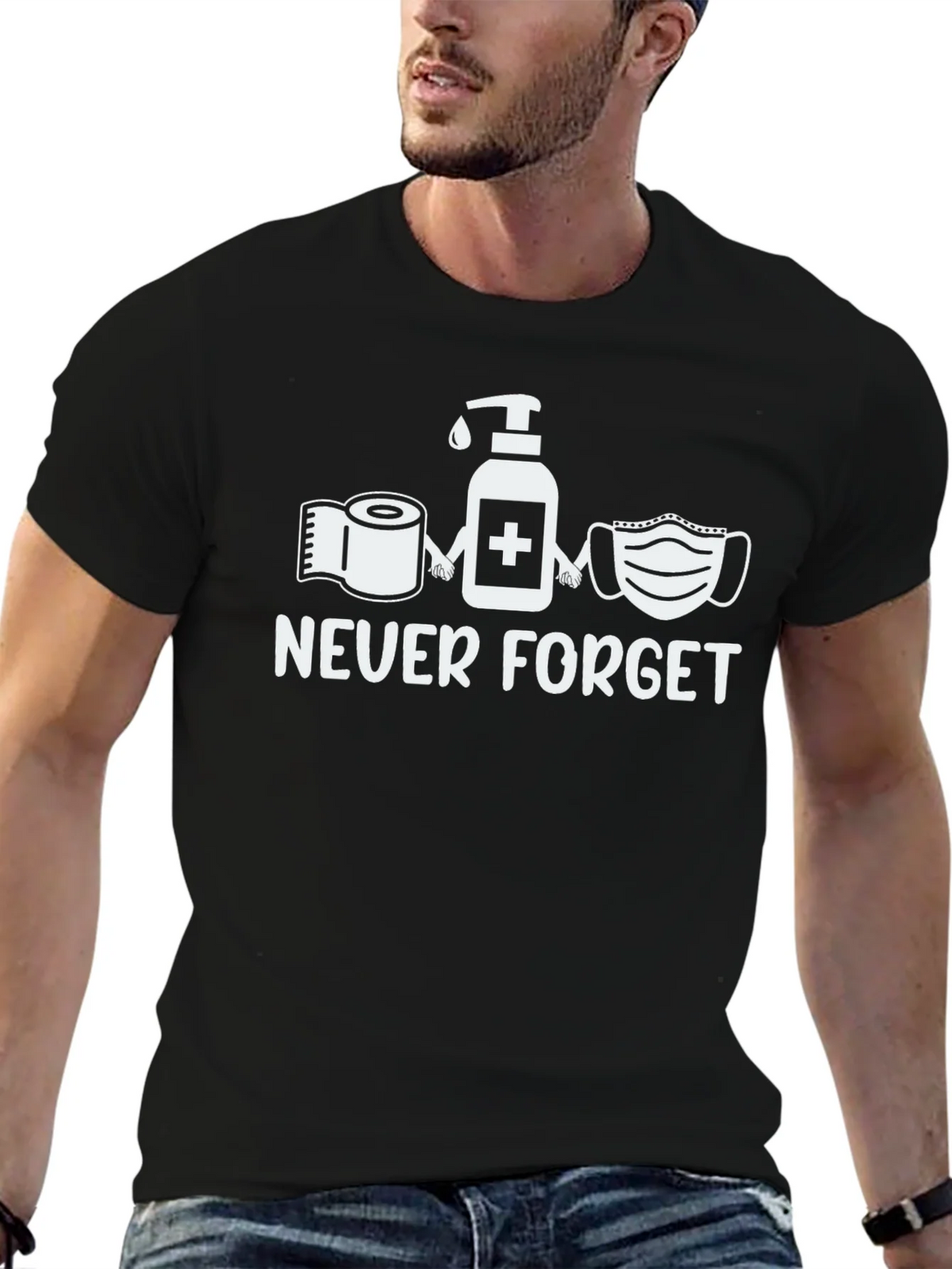Never Forget Funny T-Shirt Pandemic Toilet Paper Mask Hand product image 6
