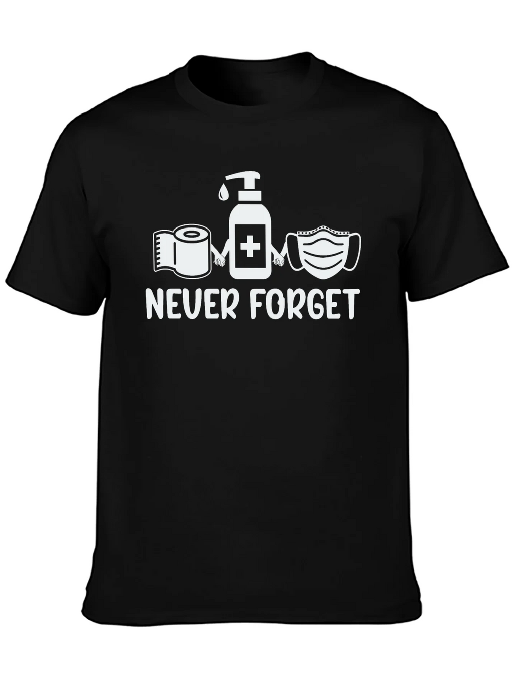 Never Forget Funny T-Shirt Pandemic Toilet Paper Mask Hand product image 3