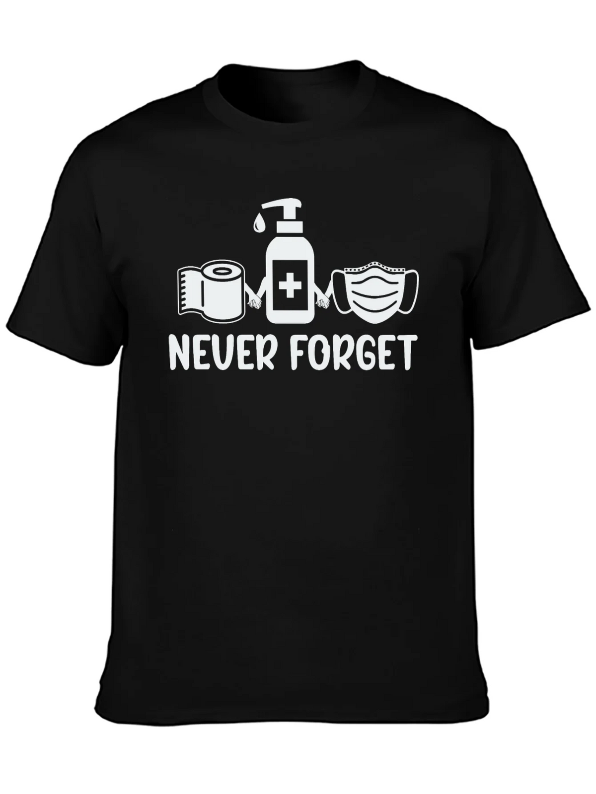 Never Forget Funny T-Shirt Pandemic Toilet Paper Mask Hand product image 3