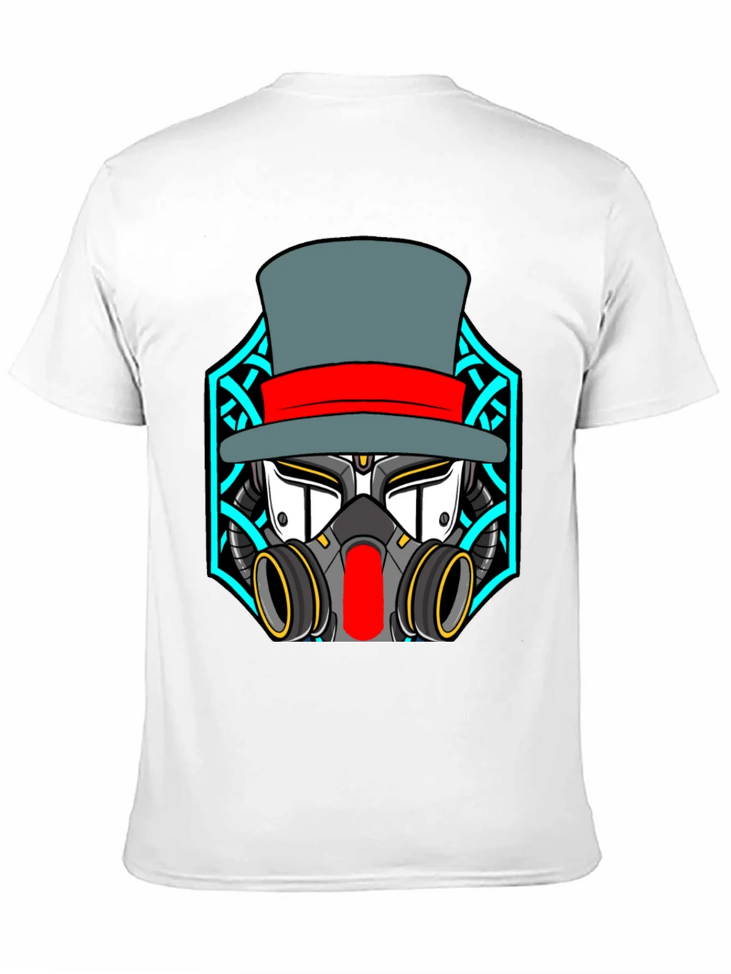 Steampunk Robot Top Hat Graphic Black T-Shirt