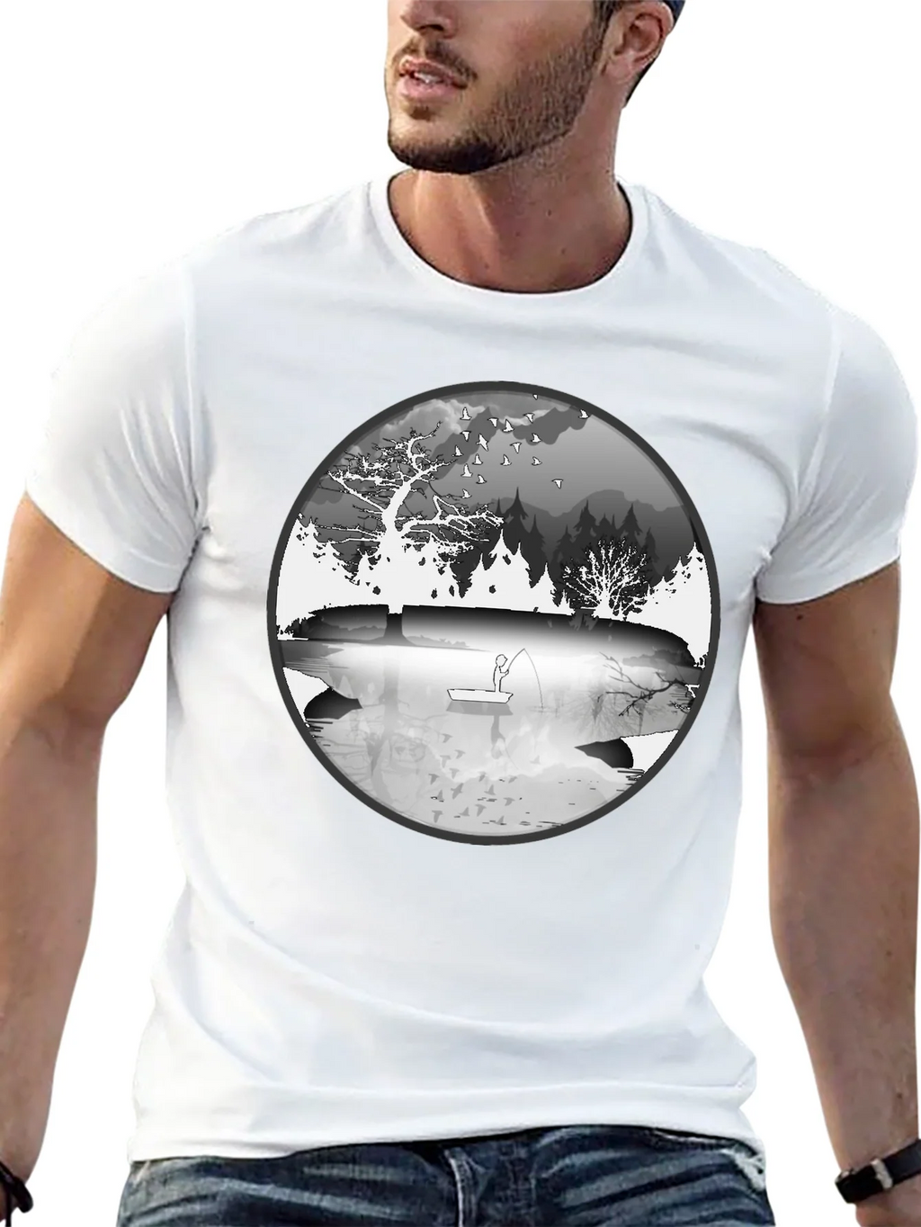 Nature Fisherman Graphic Tee - Classic Black product image 12