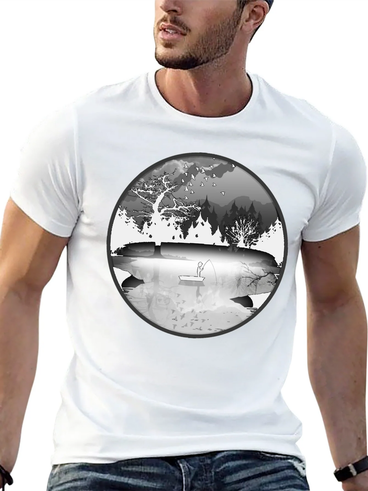 Nature Fisherman Graphic Tee - Classic Black product image 12