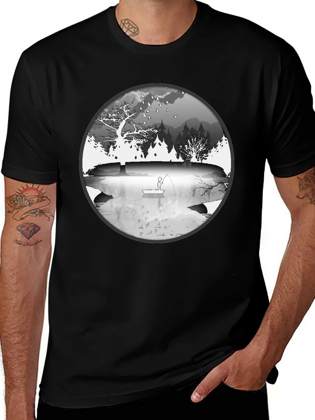 Nature Fisherman Graphic Tee - Classic Black product image 1
