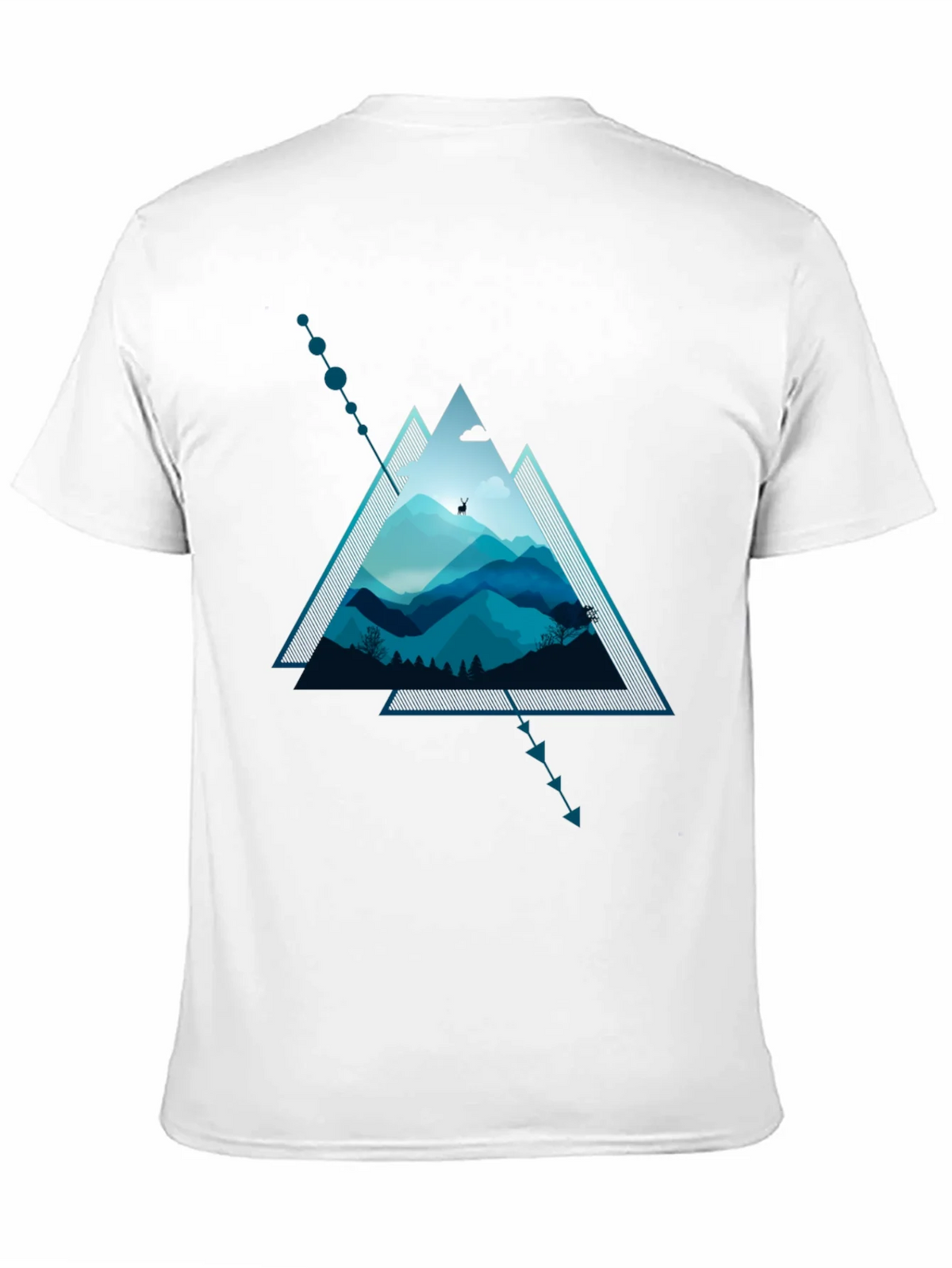 Geometric Mountain Scene Graphic T-Shirt product image 10