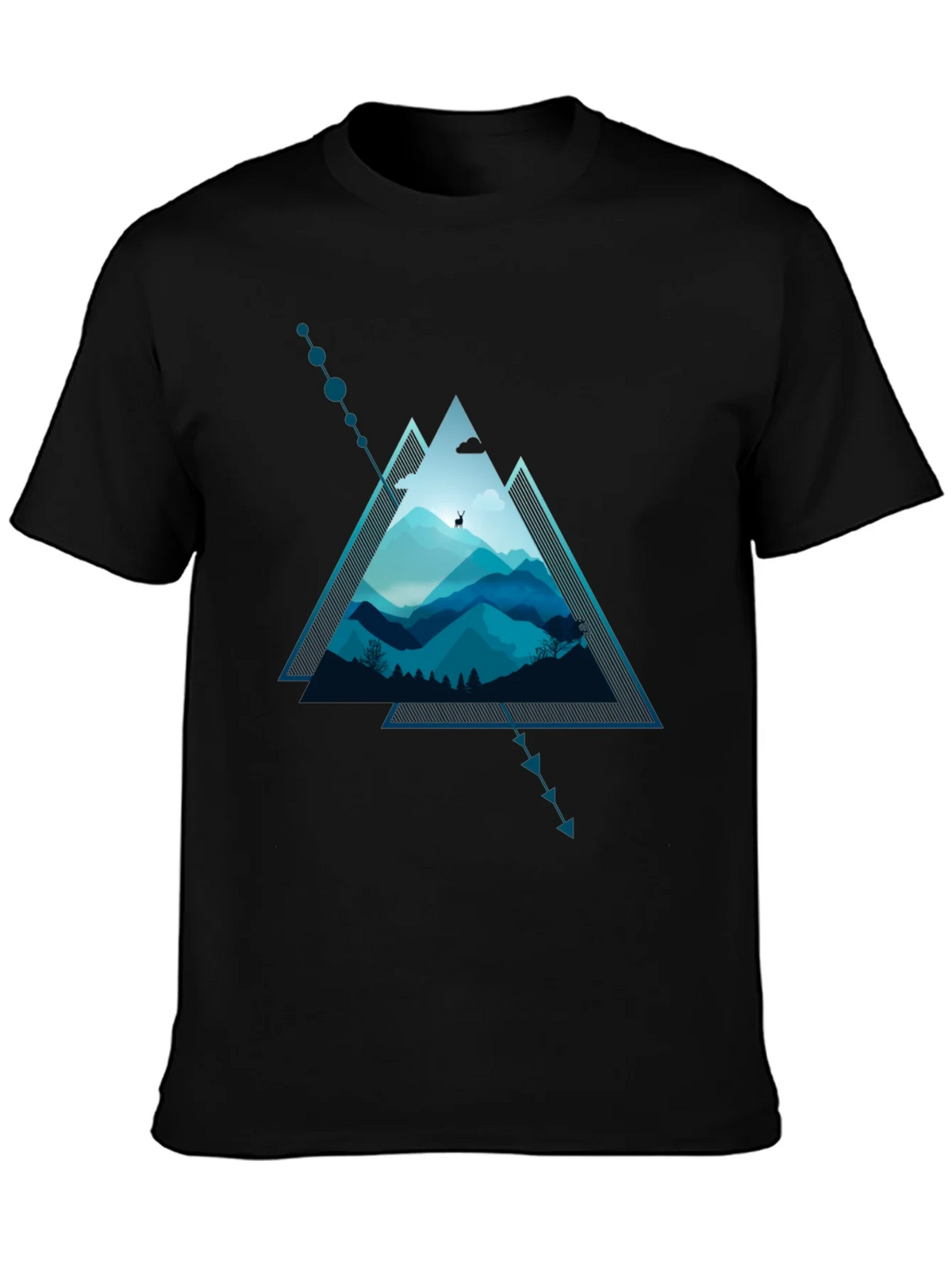 Geometric Mountain Scene Graphic T-Shirt product image 3