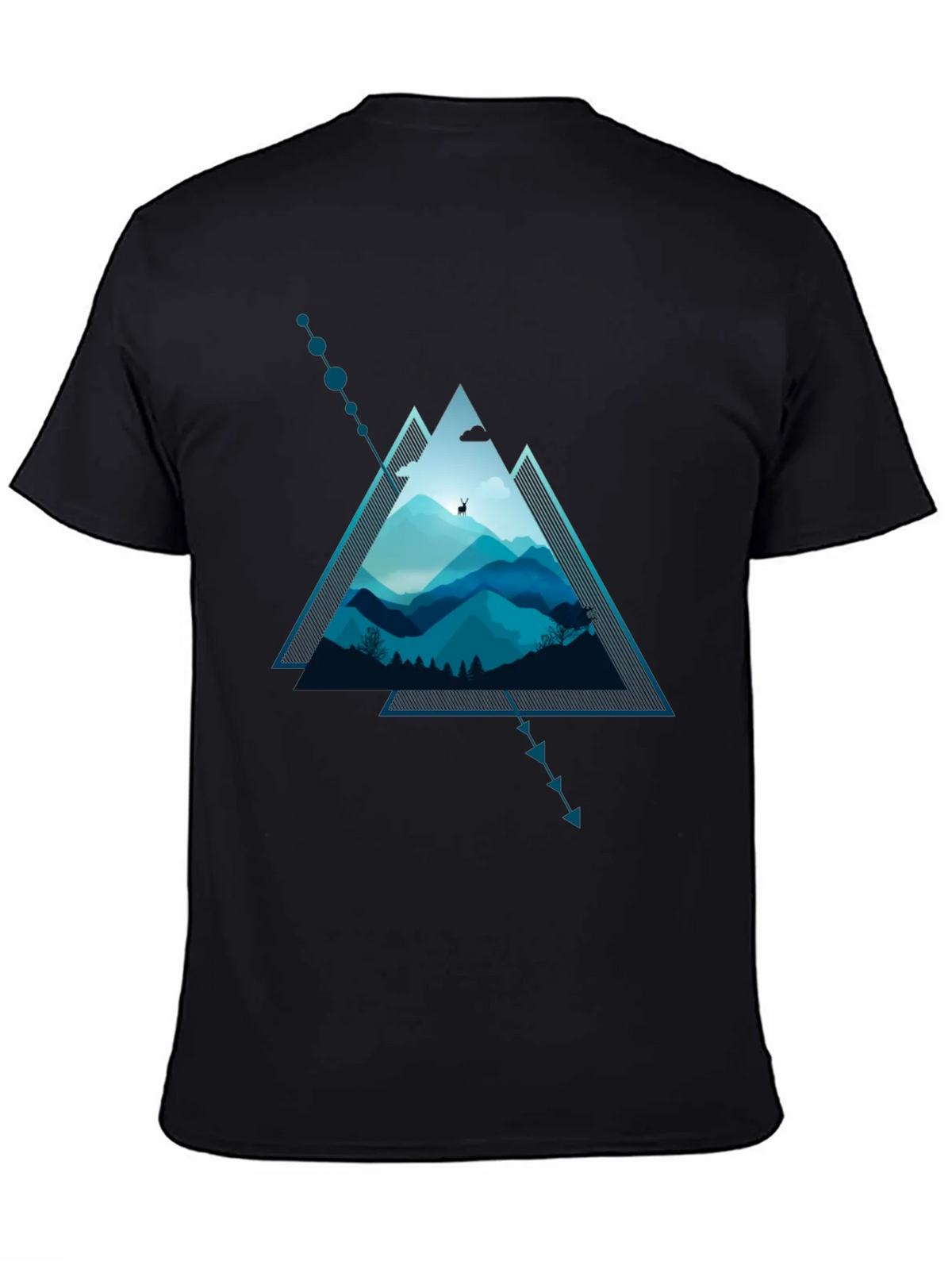 Geometric Mountain Scene Graphic T-Shirt product image 4
