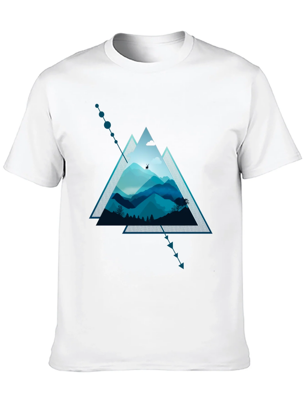 Geometric Mountain Scene Graphic T-Shirt product image 9