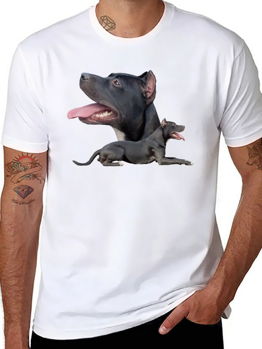 Pit Bull Dog Graphic Tee - Black Cotton T-Shirt product image 7