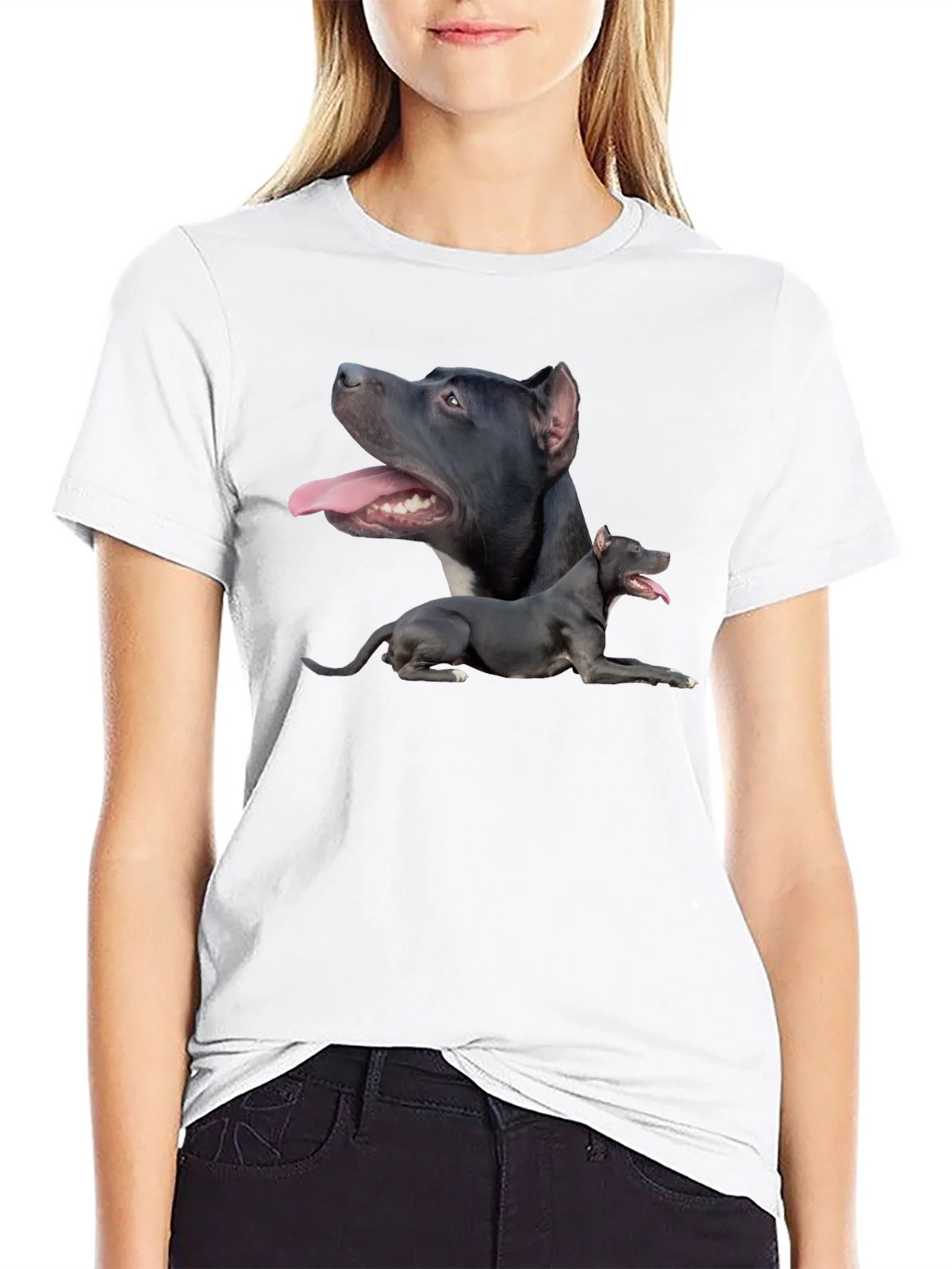 Pit Bull Dog Graphic Tee - Black Cotton T-Shirt product image 8