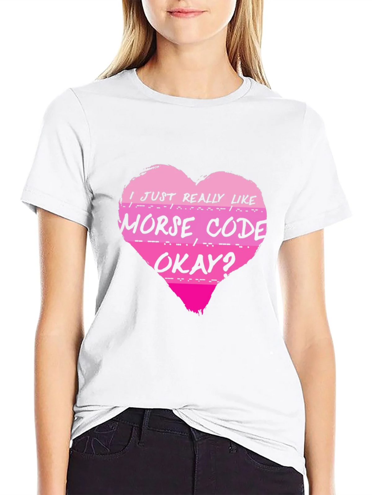 Morse Code Heart T-Shirt - I Just Really Like product image 8